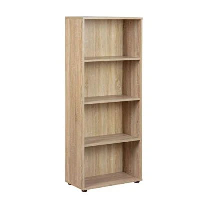 Imagen de Inter Link Librería Estantería independiente 4 compartimentos Estantes regulables en altura de madera Salón Estudio Parini 3 Roble finlandés