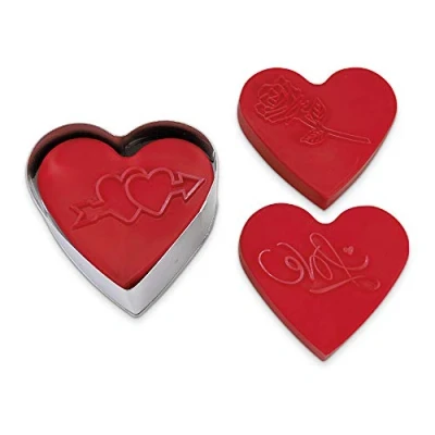 Imagen de Unbekannt &#039;Städter 170711 Forma Corazones con expulsor, Acero Inoxidable, Plata/Rojo, 6 x 4 cm