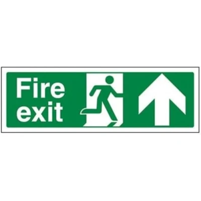 Imagen de andael signos 14001 ax r signo &quot;Fire Exit y flecha hacia arriba, paisaje, plástico rígido, 300 x 100 mm, verde