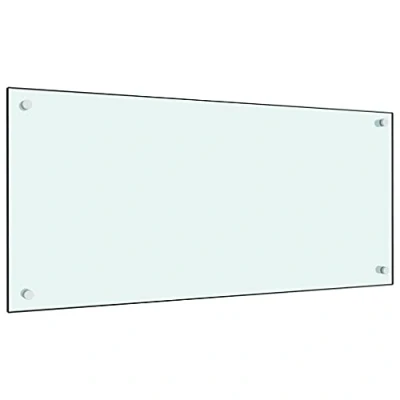 Imagen de vidaXL Protector Salpicaduras Cocina Vidrio Templado Blanco 90x40cm Utensilios Herramientas Accesorios Protección Grasa al Cocinar Fiable Práctico