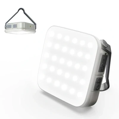Imagen de WARSUN linterna LED de camping 1000 lm, recargable 6000 mAh, 4 modos luz, IPX5 resistente al agua, luz solar para cortes energía, emergencia, huracán, hogar, senderismo