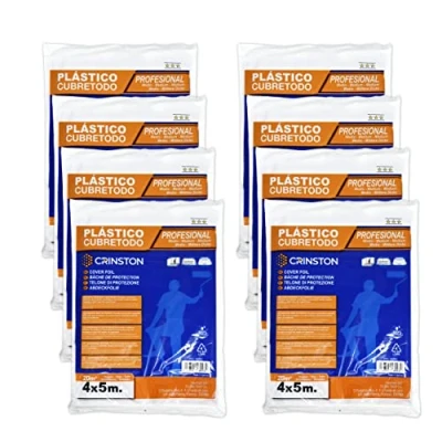 Imagen de CRINSTON Plástico Cubretodo protector 4x5m 20 m2 (PACK x8, MEDIO)