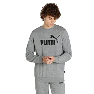Imagen de PUMA ESS Big Logo Crew TR, Medium Gray Heather, XXL