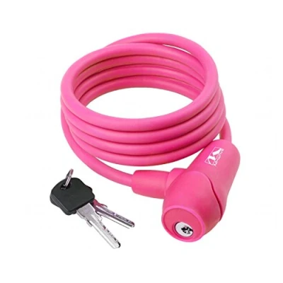 Imagen de M Wave 170503.0 Candado Espiral, Unisex Adulto, Rosa, 1500 x 8 mm