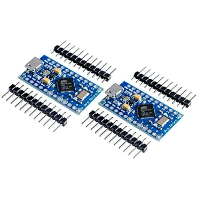 Imagen de TECNOIOT 2 uds Pro Micro ATmega32U4 5 V/16 MHz módulo con Cabezal de Pin