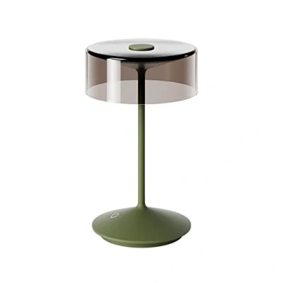 Imagen de SIGOR Numotion Lámpara de mesa LED regulable para interior y exterior, IP54, resistente a salpicaduras, altura 26,5 cm, recargable con Easy Connect, duración 12 horas, color verde abeto