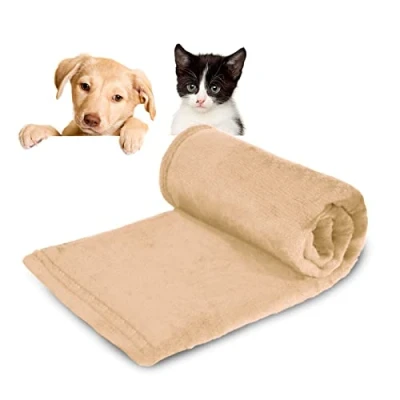 Imagen de MERCURY TEXTIL Manta para Perros, Gatos y Mascotas de Terciopelo Suave Resistente 75x100cm. (1, Vainilla, 75x100cm)
