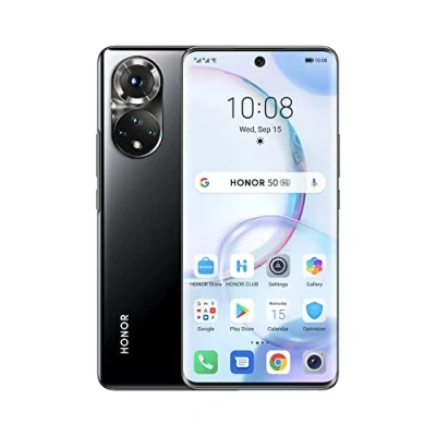 Imagen de HONOR 50 Smartphone 5G AMOLED Libre Dual SIM 6+128 GB, Móvil Desbloqueado con Cámara Cuádruple de 108 MP, 120 Hz Pantalla Curva 6.57&quot; Pulgadas, Android 11,SuperCharge 66 W, GMS, Midnight Black