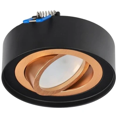 Imagen de EDO, foco empotrable de techo SKAND 1 MINI BLACK GOLD, LED redondo negro dorado, aluminio, LED, EDO777547