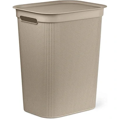 Imagen de Rotho Brisen Colector de Lavado 50 L con Tapa y 2 Asas, Plástico (PP) sin BPA, Marrón Capuchino, (43.1 x 34.0 52.9 cm)