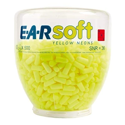 Imagen de 3M E A Rsoft Botella para dispensador de tapones desechables Amarillo NEÓN 36 dB (500 pares/botella), 500 Par, PD 01 002