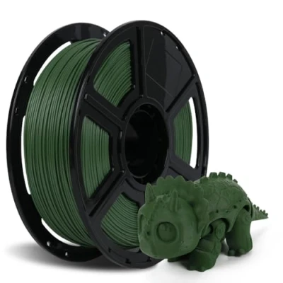 Imagen de FLASHFORGE Filamento de fibra carbono PETG 1,75 mm, para impresora 3D, bobina 1 kg, precisión dimensional +/ 0,02 ligero, resistente al calor y sin humedad (verde