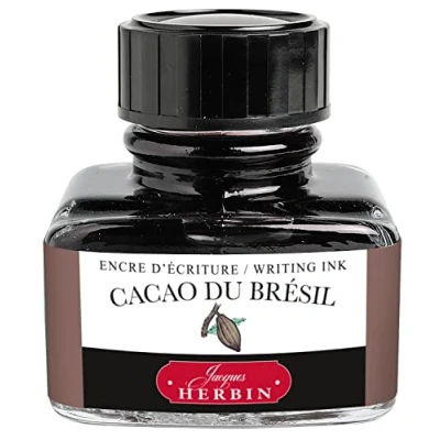 Imagen de J.Herbin 13045T Un Bote de Tinta para Plumas Estilográficas y Rollerball, 30 ml, (Cacao Brasil) Cacao Brésil
