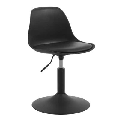 Imagen de WOLTU 1X Taburetes con Respaldo Cuero Sintético Cocina Regulable en Altura Taburete Giratorio Peluquería Sillas Bar de Escritorio Gris 39,5 50,5cm BH304dgr 1