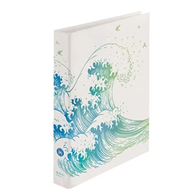 Imagen de Herlitz 50033416 MAX. Carpeta archivadora de anillas A4, mecanismo 2 anillas, diseño: Greenline Wave, 1 unidad
