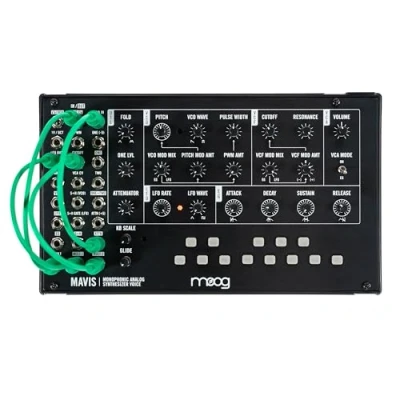 Imagen de MOOG Mavis Kit sintetizador analógico semimodular con teclado, oscilador analógico, filtro, generador de envolventes, wavefolder y tapa antipolvo
