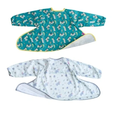 Imagen de Tidy Tot Baby Feeding Baberos con mangas Babero de manga larga Ajuste ajustable destete DME (6m 2 años) (paquete 2)