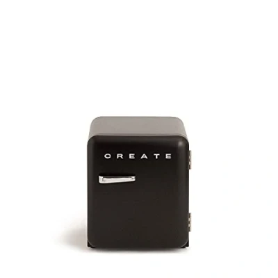 Imagen de CREATE / RETRO FRIDGE 50 SILVER/Frigorífico negro maneta plata 85W, minibar, un estante, diseño retro, cm, dos repisas, capacidad de 48L, bajo consumo, 50x44x49,8 cm