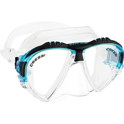 Imagen de Cressi Matrix Mask Máscara de Buceo y Snorkeling, Unisex Adulto, Transparente/Aguamarina, Talla única