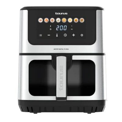 Imagen de Taurus Freidora aire Air Fry Digital 7S View 1600W 6,5L 8 Programas Pantalla táctil Avisador Acústico Cocción Uniforme Libre BPA y PFOA Asa toque frío Recetario online