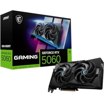 Imagen de MSI GeForce RTX 5060 8G Gaming OC, Tarjeta gráfica NVIDIA 5060, 8GB GDDR7, 28 Gbps,Pcie 5, Negra