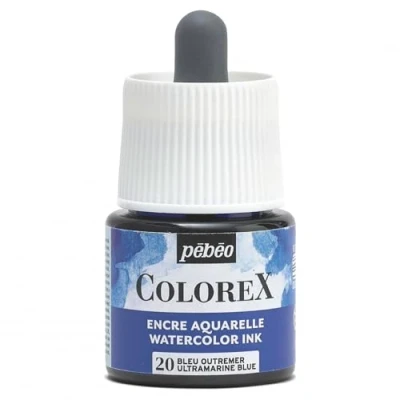 Imagen de Pébéo Tinta Colorex 45 ML Azul Ultramar Acuarela aterciopelada Dibujo Multiherramienta Todos los Soportes