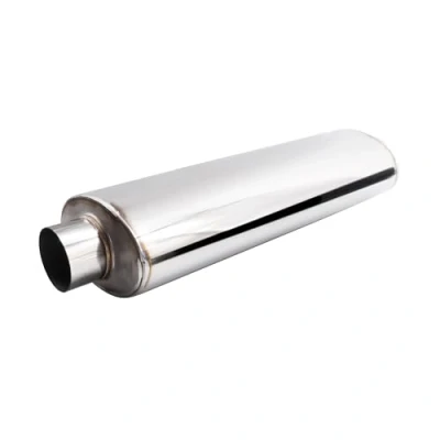 Imagen de Simoni Racing ESR6 silenciador deportivo universal, salida redonda recta, recto para auto de acero inoxidable, longitud 550 mm