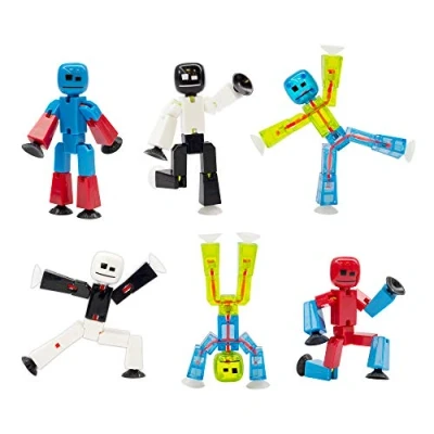 Imagen de StikBot Zing Series 4 Juego de figuras articulables color 6 piezas para animación Stop Motion en embalaje ecológico
