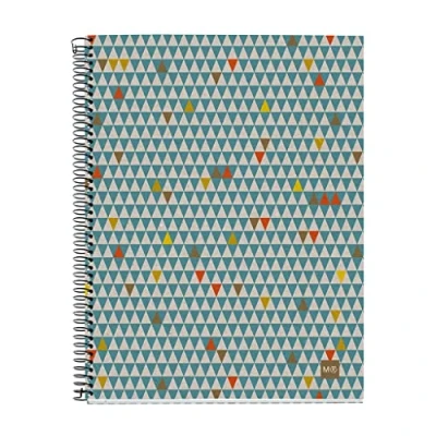 Imagen de Miquelrius Cuaderno Libreta Notebook 100% Reciclado, 4 Franjas de Colores, A4, 120 Hojas Cuadriculadas 5 mm, Papel 80 g, Taladros, Cubierta Cartón Diseño Eco Triangles