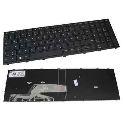 Imagen de Original Laptop Teclado QWERTZ Alemán con Marco Negro para HP ProBook 450 455 470 G5 Serie sustituye a NSK xk0sq 9z.nefsq.00G (Teclado En Alemán)