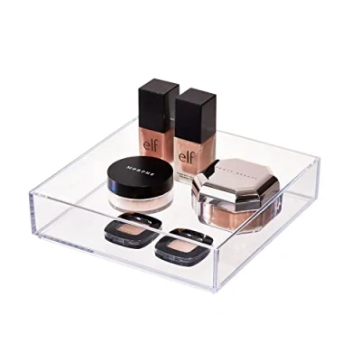 Imagen de iDesign organizador de maquillaje y cosméticos, cajones grande plástico libre BPA, caja apilable para baño, cocina oficina, transparente