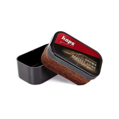 Imagen de Kaps Esponja Abrillantadora de Calzado para Un Brillo Instantáneo, Zapatos, Botas y Bolsos Cuero, Perfect Shine, (Marrón)