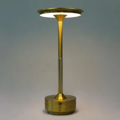 Imagen de HARPER LIVING Lámparas de mesa recargables LED, cambio color (3000 K 6000 K) y regulables (dorado)