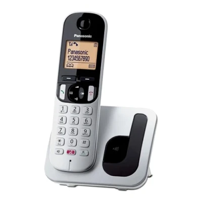Imagen de Panasonic KX TGC250SPS Teléfono Inalámbrico Digital, Unidad Base y 1 Auricular, Identificador Bloqueo de Llamadas, Altavoz, Modo Ecológico, Reloj Despertador, Pantalla LCD, Plateado