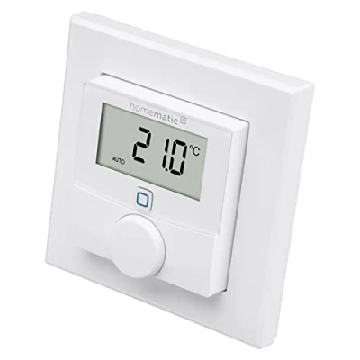 Imagen de Homematic IP Smart Home Termostato de Pared con Sensor Humedad, Control Inteligente calefacción Mediante aplicación y Amazon Alexa, 143159A0 Blanco