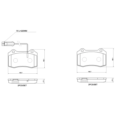 Imagen de BREMBO P 48 002 Juego de pastillas freno con contacto avisador desgaste sin accesorios MASERATI: GHIBLI 3, Quattroporte VI