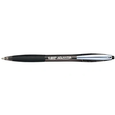 Imagen de BIC Atlantis Soft Bolígrafo Retráctil punta media (1,0 mm) Negro, Caja de 12 unidades
