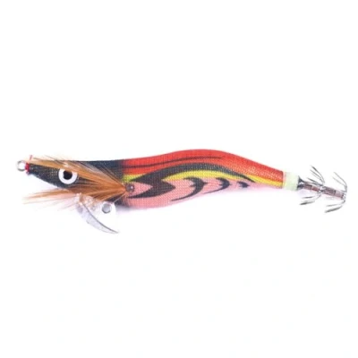 Imagen de Kexpery Señuelos de Pesca con Anzuelo, Aparejos Pesca, Madera, camarones, calamares, anzuelos, Pulpo, Sepia, Cebo para Agua Dulce y Salada (Estilo F)