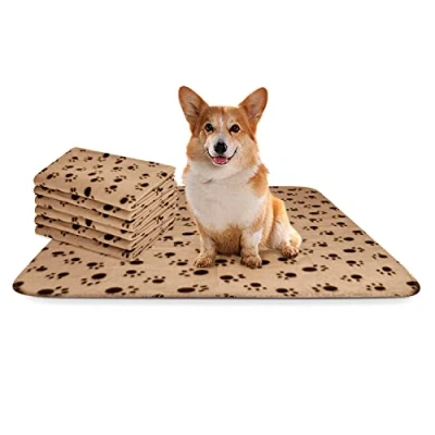 Imagen de Nobleza 6 x Manta Suave de Felpa para Perros, Gatos y Otras Mascotas. Lavable. Color Beix, 75 *