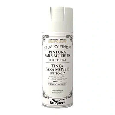 Imagen de Rust Oleum Bruguer Chalky Finish pintura para muebles en spray BlancoAntiguo 400 ml