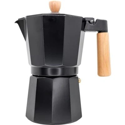 Imagen de NERTHUS FIH 1253 Cafetera Italiana de Inducción 9 tazas Diseño Negro Madera