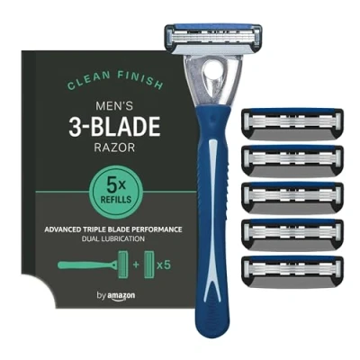 Imagen de by Amazon Maquinilla de afeitar triple hoja para hombre con 5 recambios