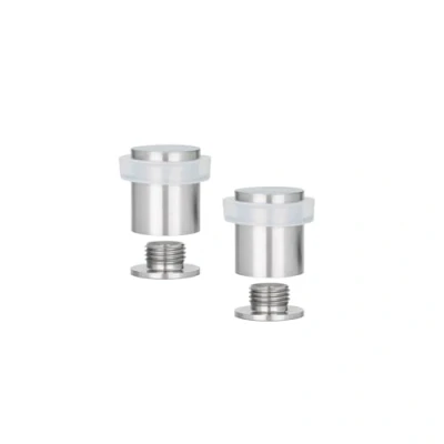 Imagen de EVI Herrajes Pack 2 Topes de Puerta 20 x 25 mm Base Roscada Goma Blanca Acero Inoxidable Incluye Tornillo + Taco Sujeción Mod. I 181 BCB