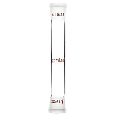 Imagen de stonylab Adaptador de Conexión Recto Vidrio, Connecting Adapter Vidrio Borosilicato 90 mm Entre dos 19/22 Exterior Juntas Cónicas Estándar para Laboratorio Suministro
