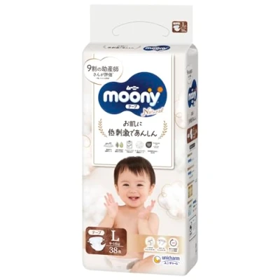 Imagen de Pañales Moony Natural L (9 14 kg) 38 psc//Japanese diapers kg)38 psc // Японские подгузники