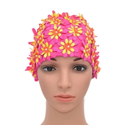 Imagen de Medifier Gorro de natación para Mujer, diseño Floral, Color Rosa