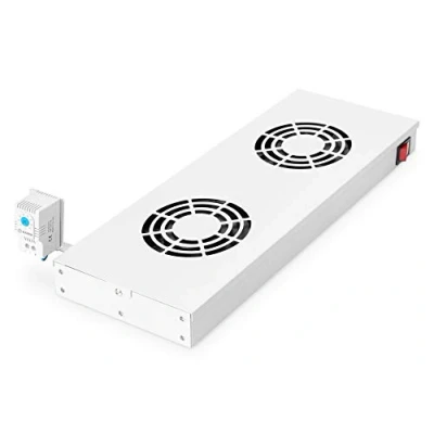 Imagen de DIGITUS Ventilador 19 pulgadas 1U Montaje en rack o techo Para armarios VarioFLEX 2x Termostato Gris
