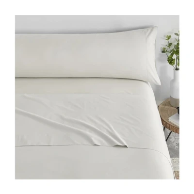 Imagen de Donegal Collections Juego de Sabanas Completo, Ropa Cama, Sabana Bajera Cama 135, Encimera Funda Almohada Sábanas Largos 190/200cm Fabricado en España, Color Beige