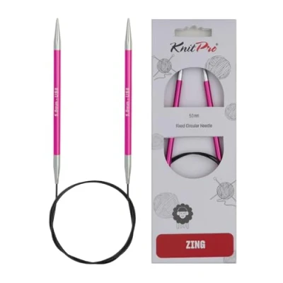 Imagen de KnitPro K47131 Zing: Agujas de Tejer Circulares fijas: 80 cm x 5 mm, Aluminio, Rosa, mm