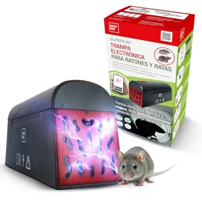 Imagen de SWISSINNO Trampa Electrónica para Ratones y Ratas SuperCat. de Descarga eléctrica higiénica, Segura Adecuada Cada Especie. Consulte per Bluetooth el Estado por App. Producción UE. x1